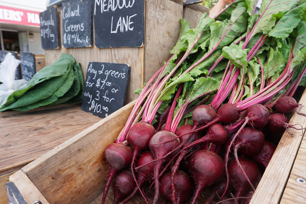 Red beets at the Saskatoon farmers market